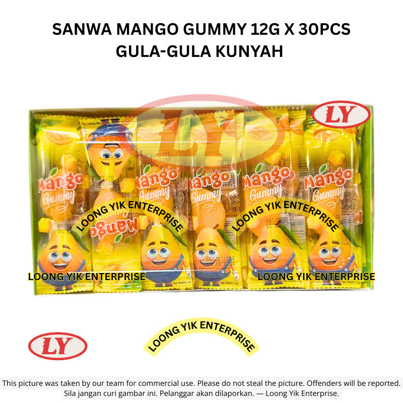 *Halal* SANWA Mango Gummy 12g x 30pcs Gula-Gula Kunyah Loongyik99