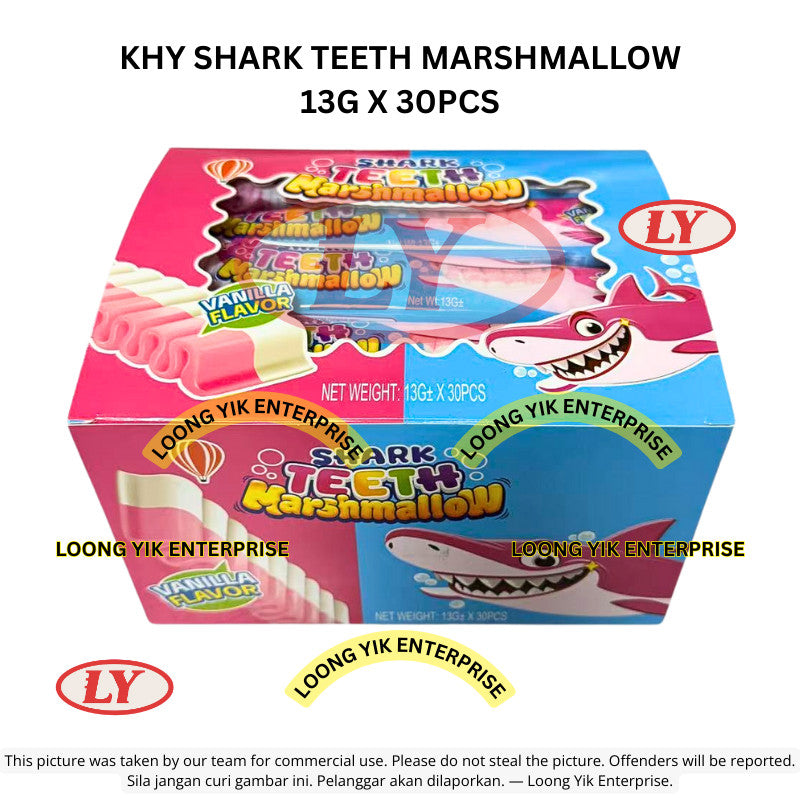 *Halal* KHY Shark Teeth Marshmallow 13g x 30pcs Gula-gula Marshmallow Gigi Jerung Loongyik99