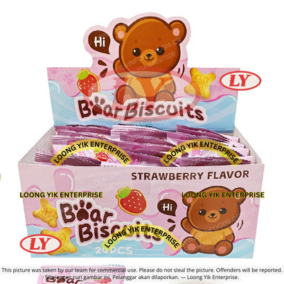 *Halal* SANWA Bear Biscuits (12.5g x 30pcs) Chocolate / Strawberry Loongyik99