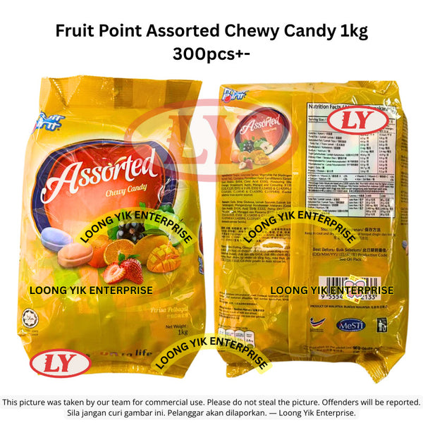 *Halal* Fruit Point Assorted Chewy Candy 1kg (±300pcs) Loongyik99