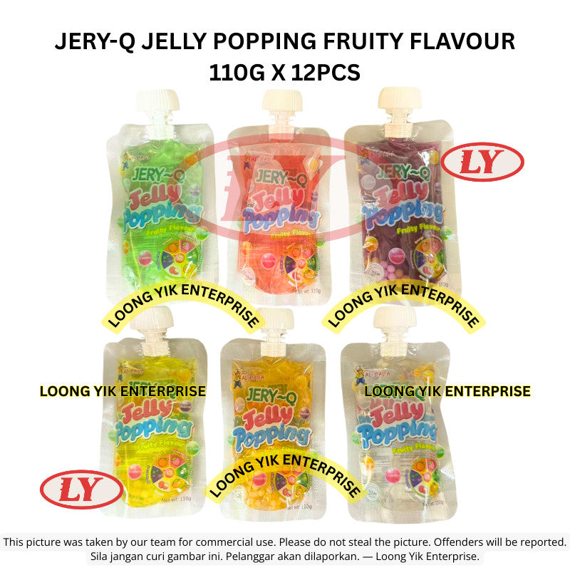 *Halal* JERY-Q Jelly Popping Fruity Flavour 110g x 12pcs Gummy Jelly Candy Loongyik99