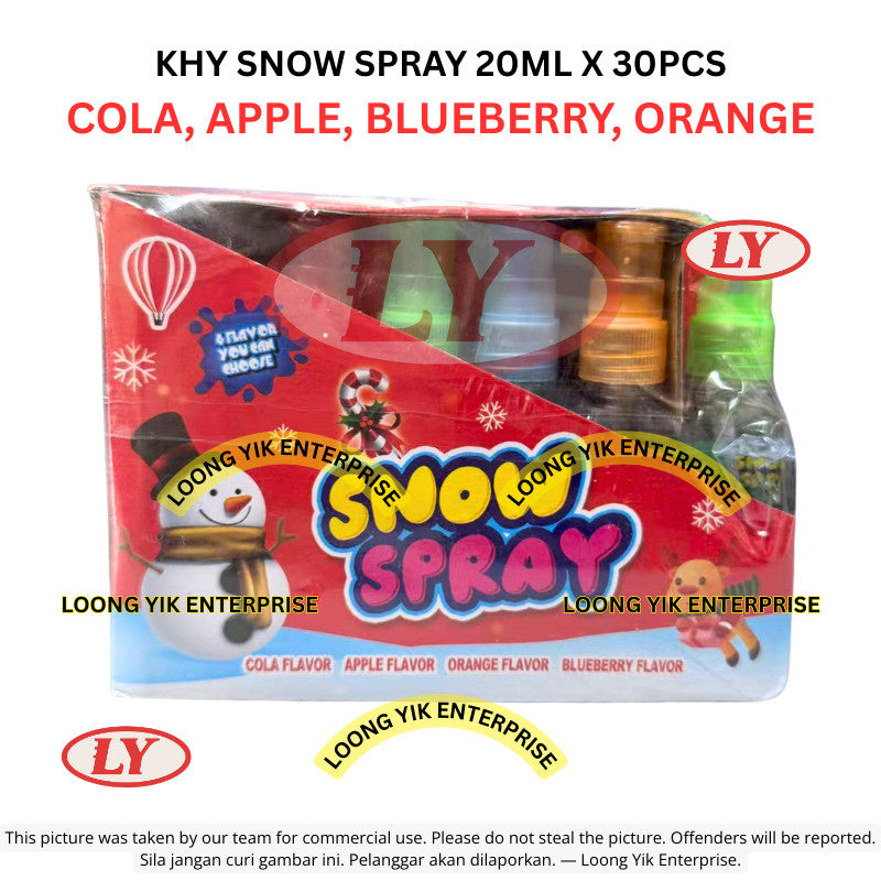 *Halal* KHY Snow Spray Candy 20ml x 30pcs Cola Apple Blueberry Orange Spray Candy Loongyik99
