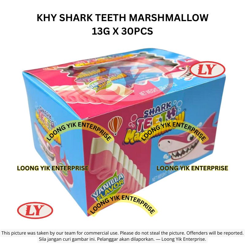 *Halal* KHY Shark Teeth Marshmallow 13g x 30pcs Gula-gula Marshmallow Gigi Jerung Loongyik99