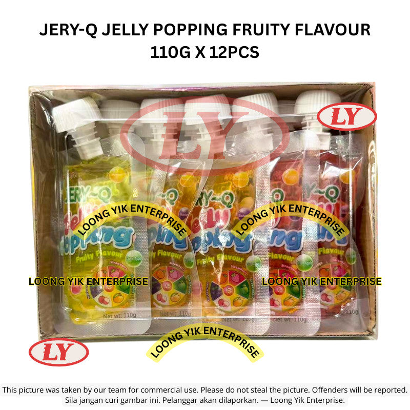 *Halal* JERY-Q Jelly Popping Fruity Flavour 110g x 12pcs Gummy Jelly Candy Loongyik99