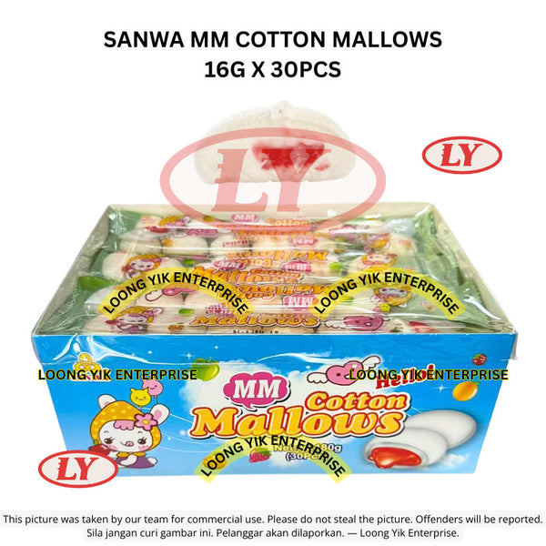 *Halal* SANWA MM Cotton Mallows 16g x 30pcs Gula-gula Marshmallow Lembut Loongyik99