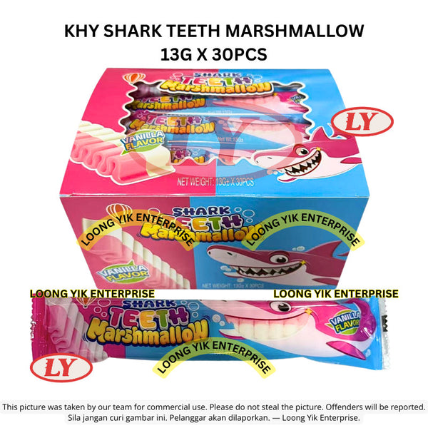 *Halal* KHY Shark Teeth Marshmallow 13g x 30pcs Gula-gula Marshmallow Gigi Jerung Loongyik99