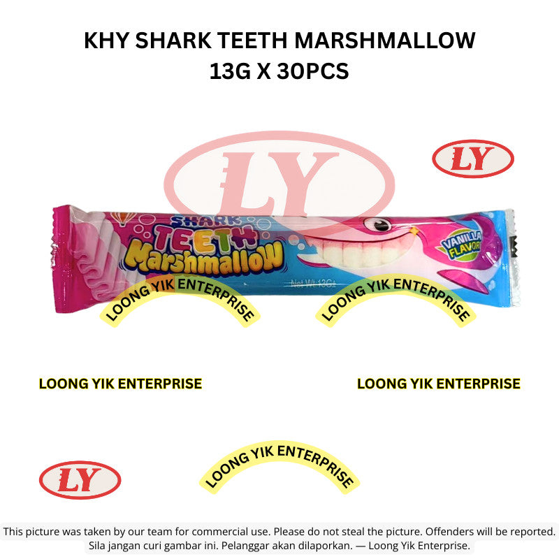 *Halal* KHY Shark Teeth Marshmallow 13g x 30pcs Gula-gula Marshmallow Gigi Jerung Loongyik99