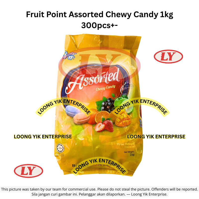 *Halal* Fruit Point Assorted Chewy Candy 1kg (±300pcs) Loongyik99