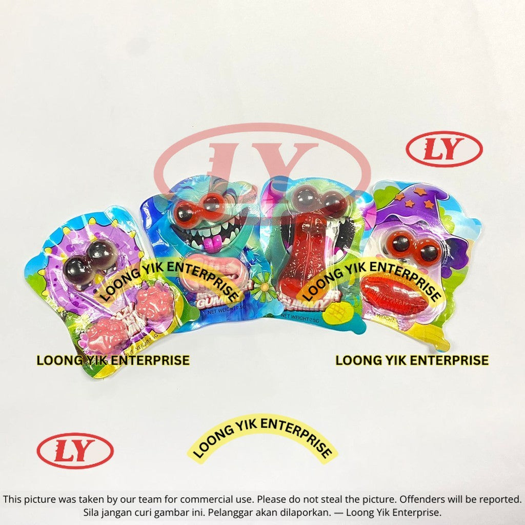 *Halal* 30PCS CRAZY MONSTER GUMMY/ GULA-GULA KUNYAH PERISA BUAH-BUAHAN  (7.5g x 30pcs) Halloween