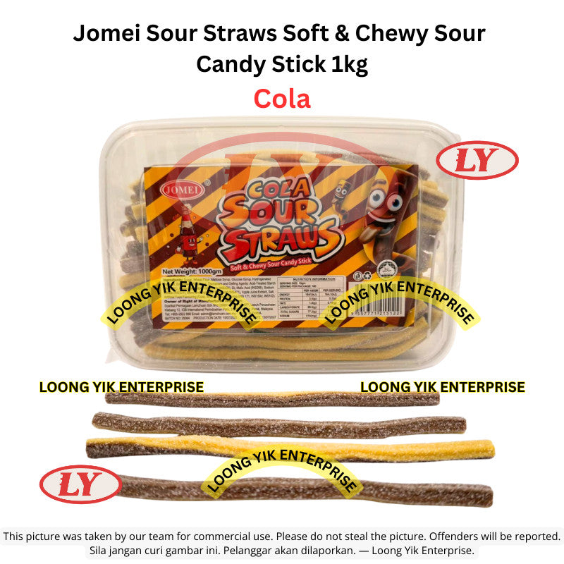 *Halal* JOMEI Sour Straws Soft & Chewy Candy Stick (1kg) Loongyik99
